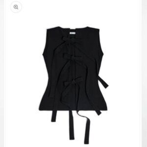 Atelier Tulpe Tie Front Shirt - Black - Medium